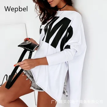 WEPBEL Fashion Women Tshirts Casual Autumn Printed Letter Pullovers Shirts Loose White Long-Sleeved Split Top Long Tshirts
WEPBEL Fashion Women Tshirts Casual Autumn Printed Letter Pullovers Shirts Loose White Long-Sleeved Split Top Long Tshirts