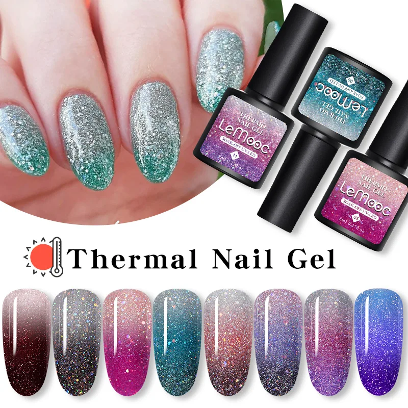 Thermal Nail Polish Gel Shiny Sequins Effect Color Change Varnishes Bling Glitter Soak Off Temperature Color Changing Gel
Thermal Nail Polish Gel Shiny Sequins Effect Color Change Varnishes Bling Glitter Soak Off Temperature Color Changing Gel
