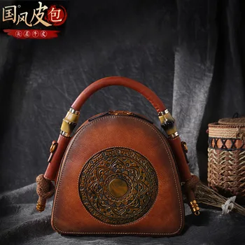 2020 leather handbags retro first layer cowhide women's handbag embossed totem shoulder diagonal handbag
2020 leather handbags retro first layer cowhide women's handbag embossed totem shoulder diagonal handbag