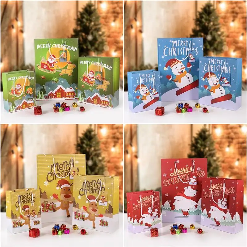 12pcs christmas party prints treat storage bags kids xmas gif