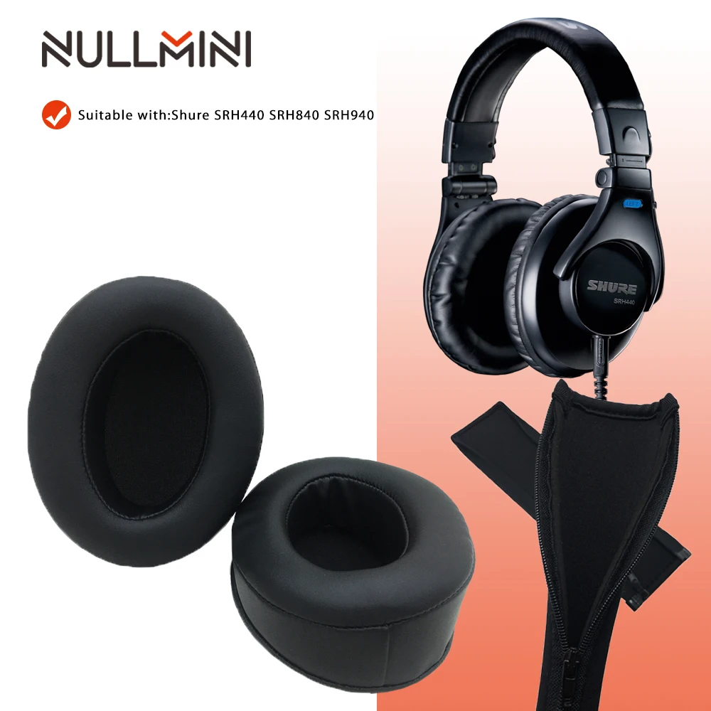 NullMini Сменные накладки на наушники для Shure SRH440 SRH840 SRH940 с кожаным