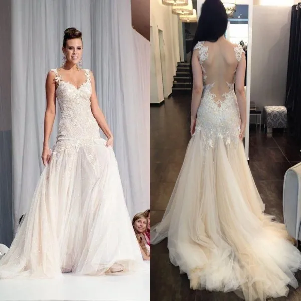 new fashion lace wedding dresses sexy sweetheart neck see through back tulle sexy sheath bridal gown custom made size
new fashion lace wedding dresses sexy sweetheart neck see through back tulle sexy sheath bridal gown custom made size