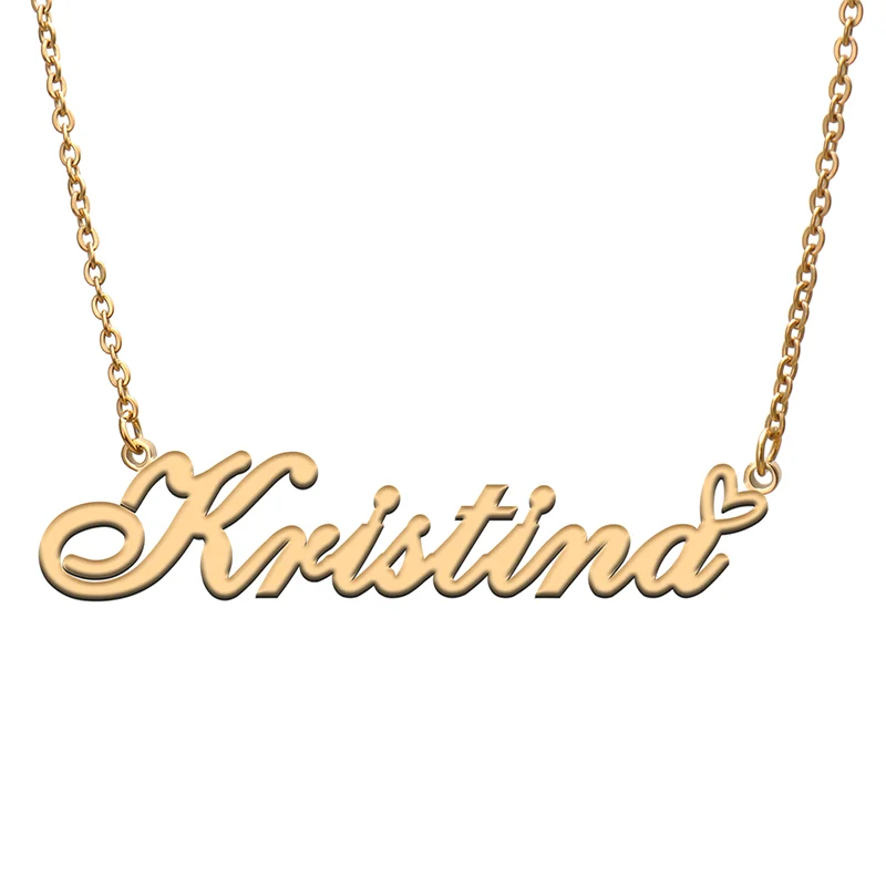 

Kristina Name Tag Necklace Personalized Pendant Jewelry Gifts for Mom Daughter Girl Friend Birthday Christmas Party Present