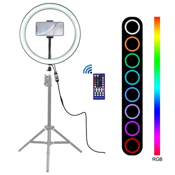 PULUZ 12 Inch Photography Dimmable LED Ring Light Vlogging Selfie RGB Full Color Video Light&Cold Shoe Tripod Head&Phone Clamp(U
PULUZ 12 Inch Photography Dimmable LED Ring Light Vlogging Selfie RGB Full Color Video Light&Cold Shoe Tripod Head&Phone Clamp(U