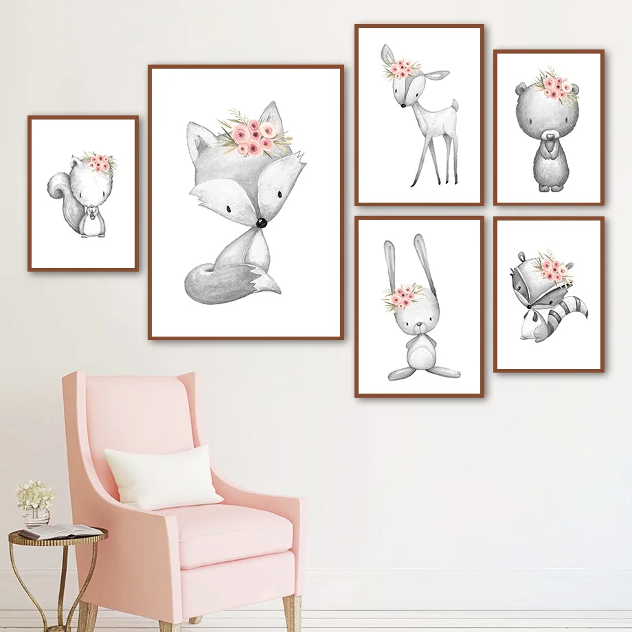 Squirrel Fox Deer Rabbit Raccoon Flower Wall Art Print Canvas Painting Nordic Canvas Posters And Prints Wall Pictures Kids Room
Squirrel Fox Deer Rabbit Raccoon Flower Wall Art Print Canvas Painting Nordic Canvas Posters And Prints Wall Pictures Kids Room