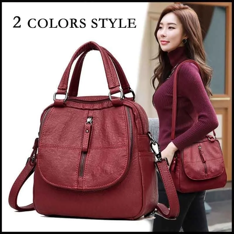 Women's Multifunctional Soft PU Leather Belted Zippers Bag Large Capacity Backpack Casual Totes Purses 2 Colors
Women's Multifunctional Soft PU Leather Belted Zippers Bag Large Capacity Backpack Casual Totes Purses 2 Colors