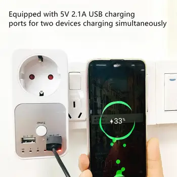 Timing Socket Dual USB Timer Switch Countdown Outlet Controller Smart Home USB Charger Adapter Plug
Timing Socket Dual USB Timer Switch Countdown Outlet Controller Smart Home USB Charger Adapter Plug