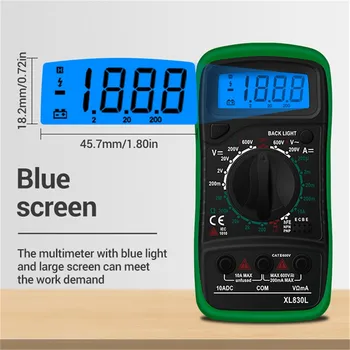 1PCS XL830L Handheld Digital Multimeter LCD Backlight Portable AC/DC Ammeter Voltmeter Ohm Voltage Tester Meter Multimetro
1PCS XL830L Handheld Digital Multimeter LCD Backlight Portable AC/DC Ammeter Voltmeter Ohm Voltage Tester Meter Multimetro