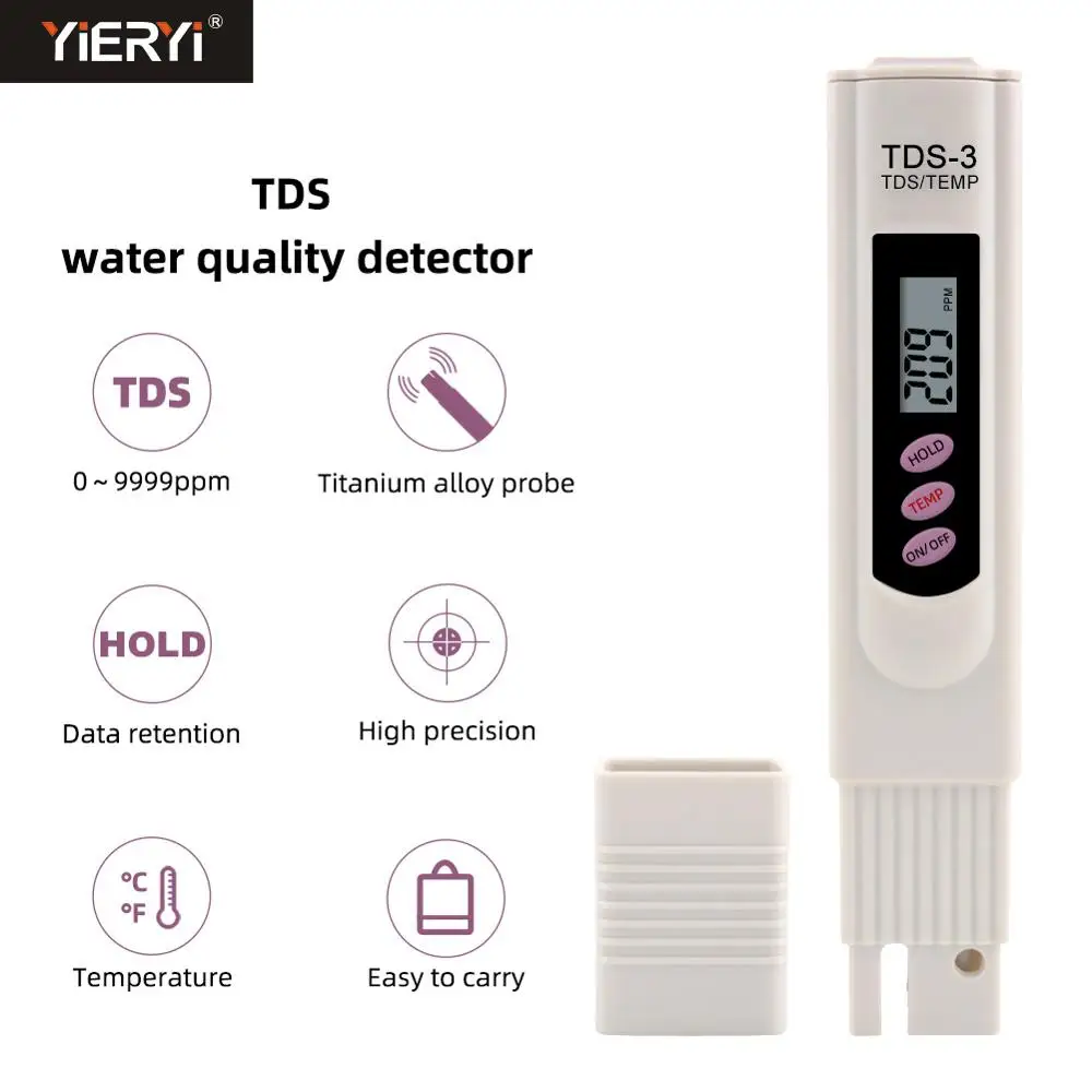 

Yieryi New LCD Digital TDS Meter TDS-3 Water Quality Purity Tester Pen Filter Temp PPM Aquarium Products Arrive