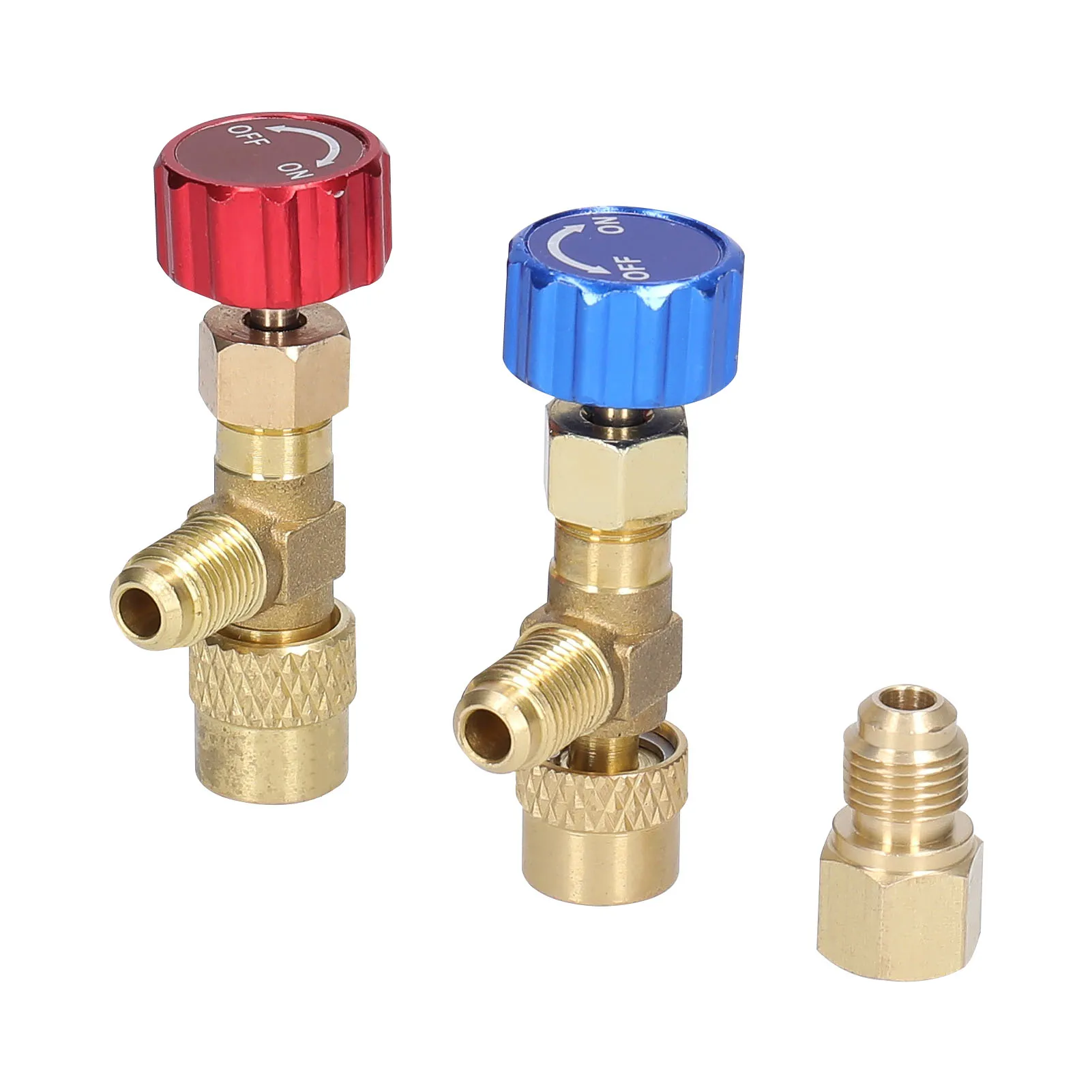 R22 R410 Air Conditioner Adding Safety-Valve Quality Refrigerant Connector with 5/16 to 1/4 SAE Hose Thread Transform Adapter |