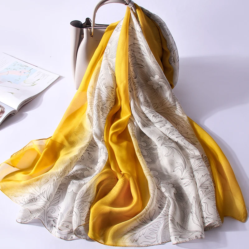 New 100% Silk Scarf Women Long Floral Print Brand Female Spring Design Luxury Autumn Bandana Real Silk Shawl For Ladies Foulard
New 100% Silk Scarf Women Long Floral Print Brand Female Spring Design Luxury Autumn Bandana Real Silk Shawl For Ladies Foulard
