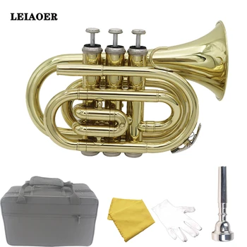 LEIAOER Professional Pocket Trumpet Tone Flat B Bb Brass Wind Instrument with Mouthpiece Gloves Cloth Brush Grease Hard Case
LEIAOER Professional Pocket Trumpet Tone Flat B Bb Brass Wind Instrument with Mouthpiece Gloves Cloth Brush Grease Hard Case