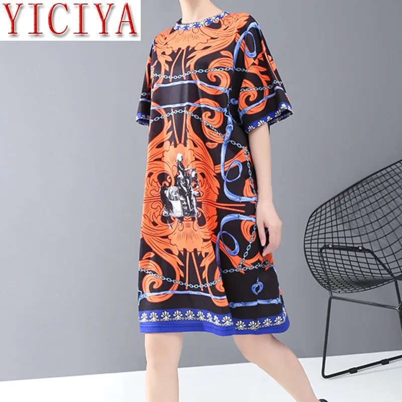 2020 Women Summer tshirt Dress Plus Size loose Geometrical Pattern Lady Midi Straight Mini t shirt Dress Robe Multiclor Printed
2020 Women Summer tshirt Dress Plus Size loose Geometrical Pattern Lady Midi Straight Mini t shirt Dress Robe Multiclor Printed
