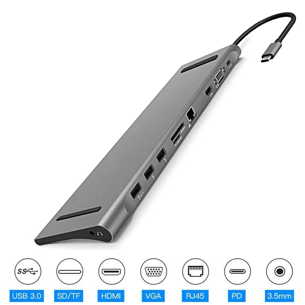 USB C Hub 10-in-1 USB Type C HUB to HDMI VGA RJ45 3.0 USB Adapter for MacBook Pro PD Power Adapter Computer Accessories USB HUB
USB C Hub 10-in-1 USB Type C HUB to HDMI VGA RJ45 3.0 USB Adapter for MacBook Pro PD Power Adapter Computer Accessories USB HUB