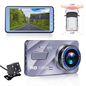 4 Inch Video recorder Dual Lens HD 1080P Rear Camera Driving Recorder Dash Cam Dual Camera Car DVR Camera with Loop recording
4 Inch Video recorder Dual Lens HD 1080P Rear Camera Driving Recorder Dash Cam Dual Camera Car DVR Camera with Loop recording