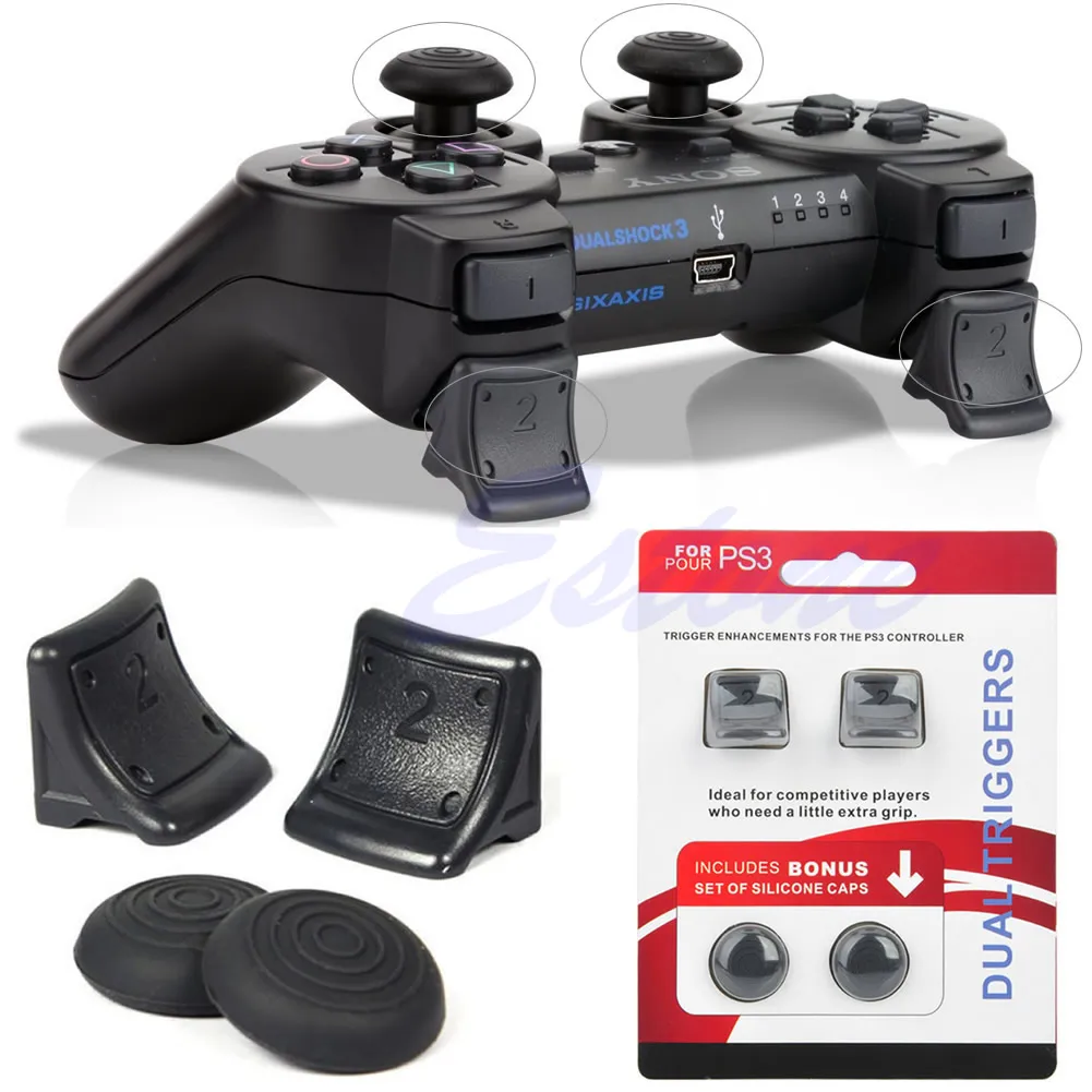 Dual Triggers Bonus Silicone Thumb Grip Cap Cover 4in1 Set For PS3 Controller B2QA
Dual Triggers Bonus Silicone Thumb Grip Cap Cover 4in1 Set For PS3 Controller B2QA