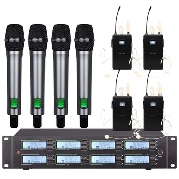Professional UHF wireless microphone series handheld head-mounted microphone used in church school stage performance microphone
Professional UHF wireless microphone series handheld head-mounted microphone used in church school stage performance microphone