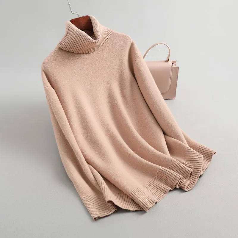 J502 New Brief Solid Color Turtle Neck Winter Warm Loose Sweater Long Sleeve Korean Chic Sweaters Knitted Tops
J502 New Brief Solid Color Turtle Neck Winter Warm Loose Sweater Long Sleeve Korean Chic Sweaters Knitted Tops