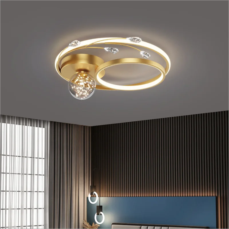 

Потолочная лампа для спальни, Креативный светодиодный светильник из Гипсофилы в скандинавском стиле, современный минималистичный креативный индивидуальный основной светильник, атмосферные лампы
