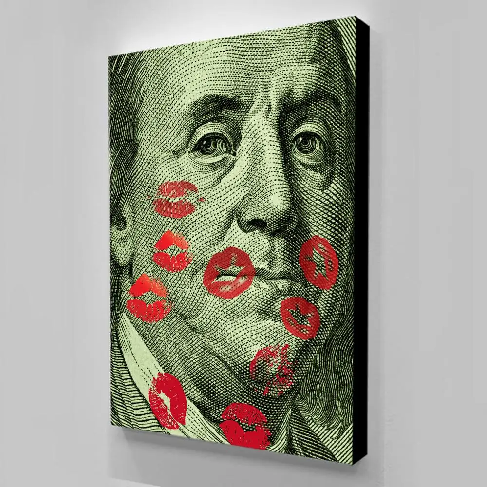 Поцелуй деньги настенная живопись Декор помещения плакат винтажный Поп-Арт