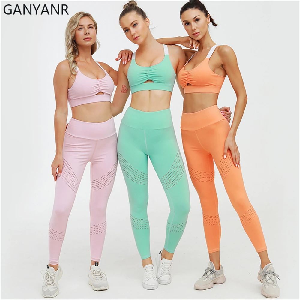 GANYANR Gym Clothing Yoga Set Fitness Jogging Gym Wear Sportswear Workout Tracksuit Leggings Bra Womens Sweat Suits Sexy Sport 
GANYANR Gym Clothing Yoga Set Fitness Jogging Gym Wear Sportswear Workout Tracksuit Leggings Bra Womens Sweat Suits Sexy Sport