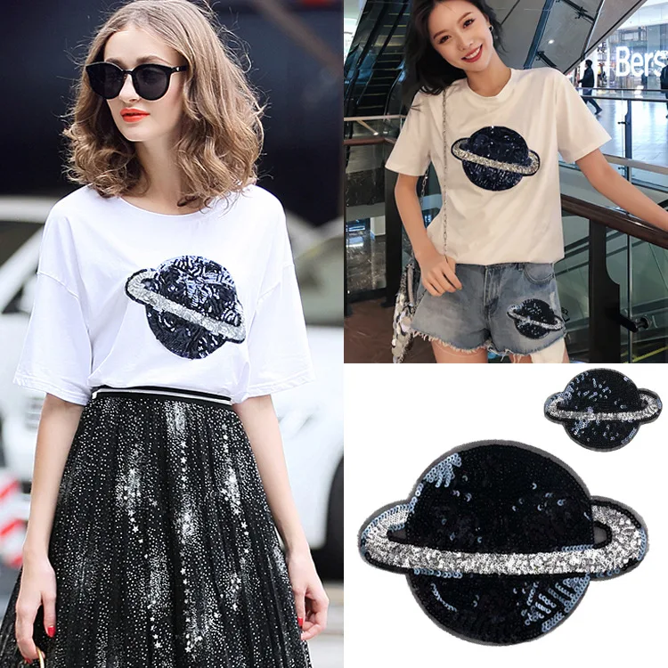 Size Fashion Explosions Sequins Embroidered Pattern Patch Stickers Clothes Decoration Sequins Cloth Stickers Planet
Size Fashion Explosions Sequins Embroidered Pattern Patch Stickers Clothes Decoration Sequins Cloth Stickers Planet