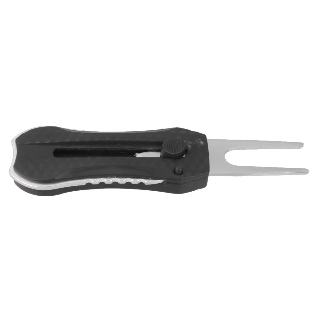 2x Multi-function Golf Ball Pitch Mark Black Divot Repair Switchblade Tool & Ball Marker Kit Golf Accessories for Golfer 2x Multi-function Golf Ball Pitch Mark Black Divot Repair Switchblade Tool & Ball Marker Kit Golf Accessories for Golfer