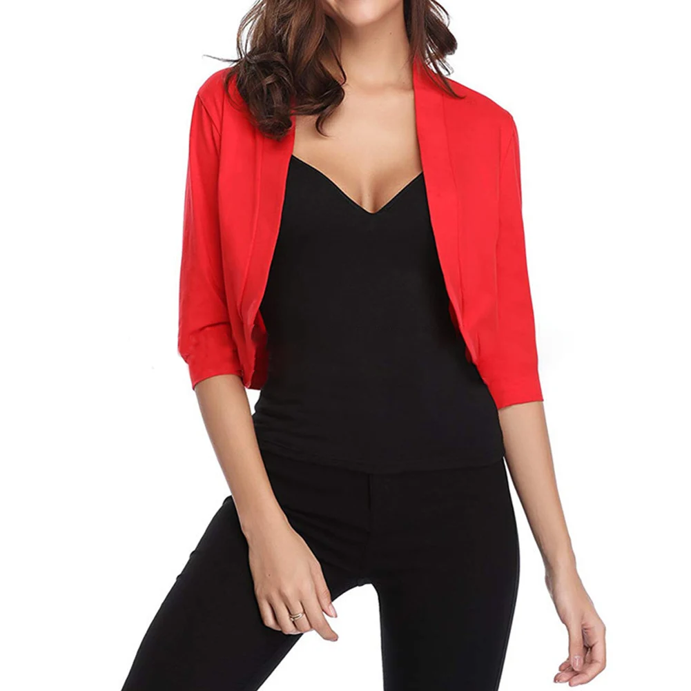 2019 Women's Short Jacket Spring Summer Shrug Open Cropped Coat Cardigan Casual Slim Ladies Solid Color Half Sleeve Tops Jacket
2019 Women's Short Jacket Spring Summer Shrug Open Cropped Coat Cardigan Casual Slim Ladies Solid Color Half Sleeve Tops Jacket