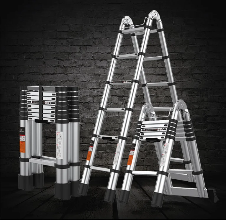 

2.9*2.9m Multifunctional Engineering Stairs Aluminum Alloy Lifting and Telescopic Ladder Herringbone Folding Ladder Home