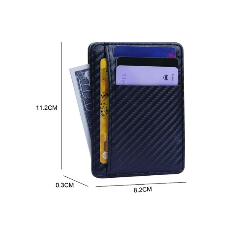 Hot Men RFID Blocking Leather Slim Wallet Money Clip Credit Card Holder Coin Pocket