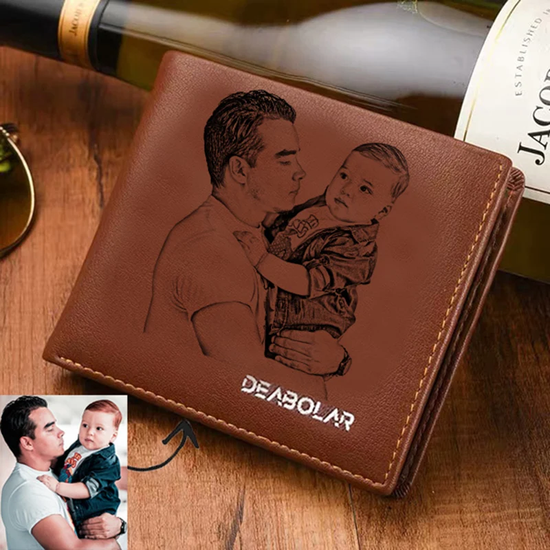Men's Custom Engraving Photo Casual Short Wallet Three Fold Picture Wallet Custom Picture Text Father's Day Gift Picture Purse
Men's Custom Engraving Photo Casual Short Wallet Three Fold Picture Wallet Custom Picture Text Father's Day Gift Picture Purse