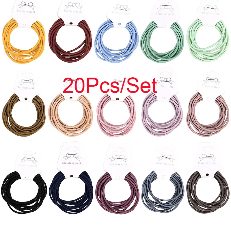 20/50Pcs/Set Girls Colorful Spiral Elastic Hair Bands Ponytail Holders Kids Rubber Band Hair Tie Scrunchies Hair Accessories