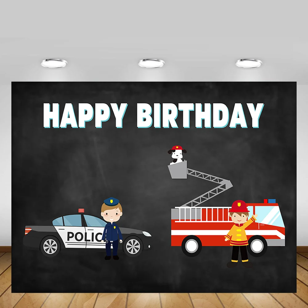 Mehofond Black Happy Birthday Backdrop Firetruck Fireman Police Boy Party Photography Background Photo Studio Decoration Banner
Mehofond Black Happy Birthday Backdrop Firetruck Fireman Police Boy Party Photography Background Photo Studio Decoration Banner