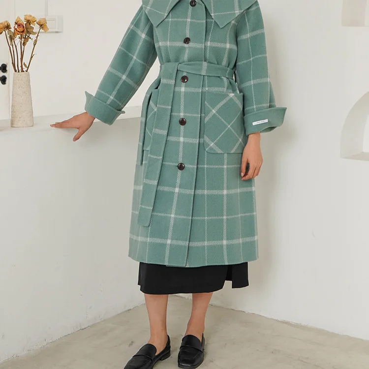 2019 New Korean Turn-lapel Chequered Wool Overcoat Autumn Double-sided Wool Cashmere Overcoat Wool Coats and Jackets Women
2019 New Korean Turn-lapel Chequered Wool Overcoat Autumn Double-sided Wool Cashmere Overcoat Wool Coats and Jackets Women