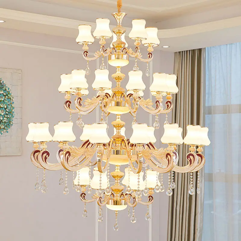 Duplex Building Large Chandelier Modern Villa Living Room Jade Chandelier Light Hotel Lobby Stair Long Gold Crystal Lamp Nordic
Duplex Building Large Chandelier Modern Villa Living Room Jade Chandelier Light Hotel Lobby Stair Long Gold Crystal Lamp Nordic