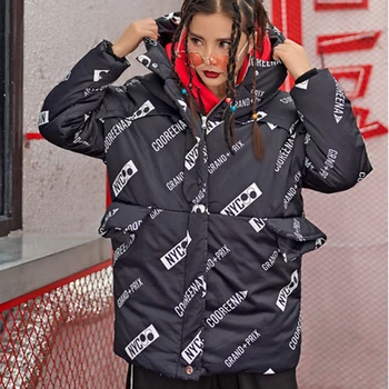 Padded coats hooded ladies overcoat letter print parka oversize hip pop jacket glossy women winter thick jacket warm streetwear
Padded coats hooded ladies overcoat letter print parka oversize hip pop jacket glossy women winter thick jacket warm streetwear