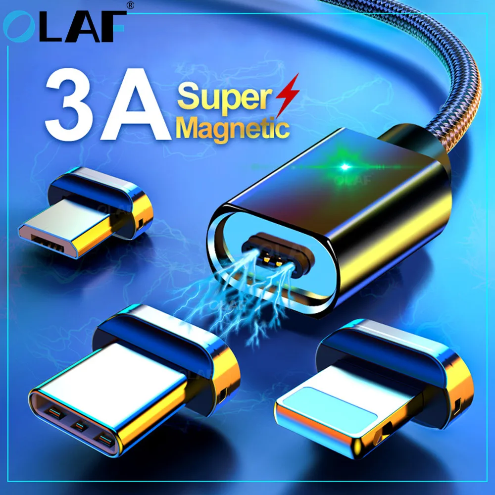 Магнитный кабель OLAF 2 м Micro USB для iPhone Samsung провод быстрой зарядки и передачи данных