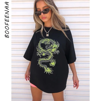 BOOFEENAA Hip Hop Fashion Oversize Graphic Tees Womens Clothing Streetwear Dragon Print Black Round Neck Loose T Shirt C84-AB11
BOOFEENAA Hip Hop Fashion Oversize Graphic Tees Womens Clothing Streetwear Dragon Print Black Round Neck Loose T Shirt C84-AB11
