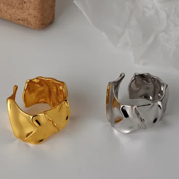 New Korean-Style Simple Non-Mainstream S925 Sterling Silver Irregular Ring Female Ins Open Tin Foil Texture Index Finger Ring
New Korean-Style Simple Non-Mainstream S925 Sterling Silver Irregular Ring Female Ins Open Tin Foil Texture Index Finger Ring
