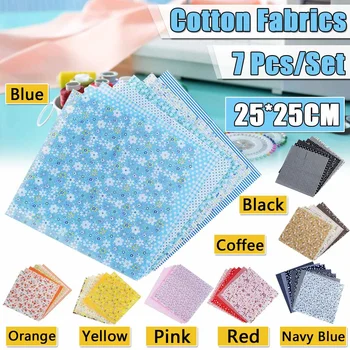 7pcs/set 25cmx25cm Square Cotton Fabric Printed Cloth Sewing Quilting Fabrics for Patchwork Needlework DIY Handmade Material
7pcs/set 25cmx25cm Square Cotton Fabric Printed Cloth Sewing Quilting Fabrics for Patchwork Needlework DIY Handmade Material
