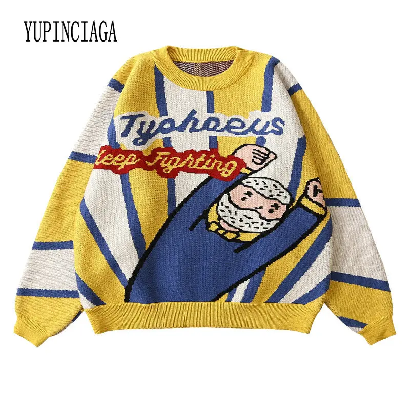 YUPINCIAGA Loose Casual Color Matching Thick knitted Warm Sweater Women Funny cartoon jacquard Letter thick Female pullover Tops
YUPINCIAGA Loose Casual Color Matching Thick knitted Warm Sweater Women Funny cartoon jacquard Letter thick Female pullover Tops