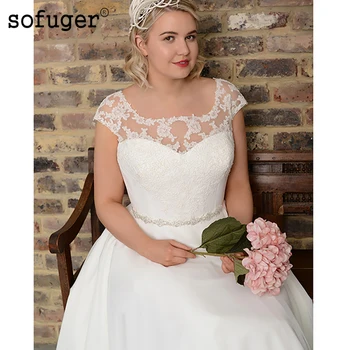 Plus Size Ivory White Chiffon Wedding Dress Beads Lace Appliques Scoop Robe De Mariee Sofuge Dubai Arabic Abiti Da Sposa
Plus Size Ivory White Chiffon Wedding Dress Beads Lace Appliques Scoop Robe De Mariee Sofuge Dubai Arabic Abiti Da Sposa