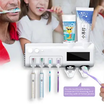 Wall-mounted Toothbrush Holder Toothpaste Squeezer For Toilet Grey Automatic Dispenser Bathroom Accessories UV Light Sterilizer
Wall-mounted Toothbrush Holder Toothpaste Squeezer For Toilet Grey Automatic Dispenser Bathroom Accessories UV Light Sterilizer