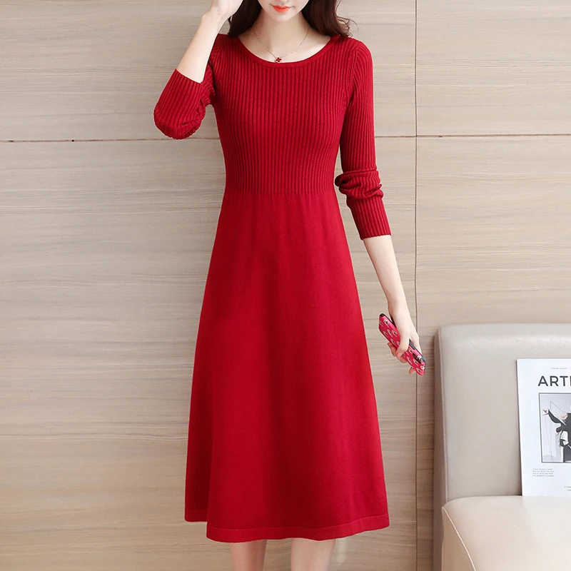 Korean Sweater Dress Women Knitted Dresses Women Long Sleeve Sweaters Dress Woman Elastic Basic Sweater Dresses Plus Size XXL 
Korean Sweater Dress Women Knitted Dresses Women Long Sleeve Sweaters Dress Woman Elastic Basic Sweater Dresses Plus Size XXL