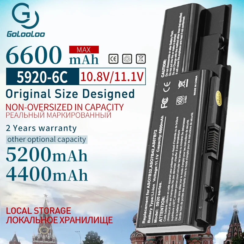 6600 мАч 6 ячеек Новый аккумулятор для ноутбука Acer Aspire AS07B31 AS07B32 AS07B41 AS07B42 AS07B51 AS07B71 5520