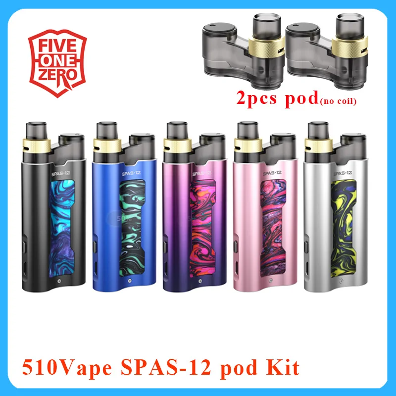 

Original Electronic Cigaterette vape kit 510vape SPAS 12 resin Starter Kit 950mAh& 2ml cartridge Vape pod kit vs geekvape frenzy