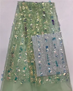 Latest green design French mesh fabric for sewing African net lace fabric with sequins for lady dress PDN744(5yards/lot)
Latest green design French mesh fabric for sewing African net lace fabric with sequins for lady dress PDN744(5yards/lot)