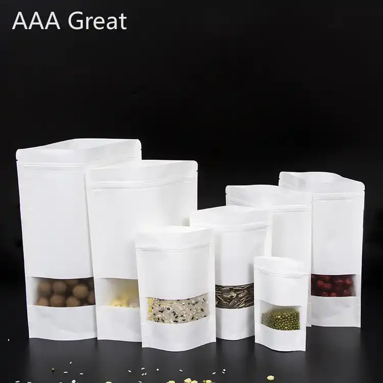 paper window bag stand up gift dried food fruit tea packaging
