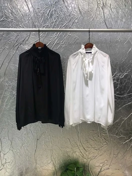 2020 SILK white black Casual New women shirt autumn
2020 SILK white black Casual New women shirt autumn