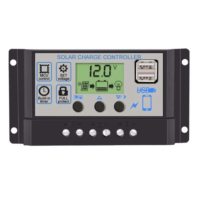 30A/20A/10A DC 12V 24V Auto Solar Charge Controller PWM Controller LCD Dual USB 5V Output Solar Panel PV Regulator
30A/20A/10A DC 12V 24V Auto Solar Charge Controller PWM Controller LCD Dual USB 5V Output Solar Panel PV Regulator